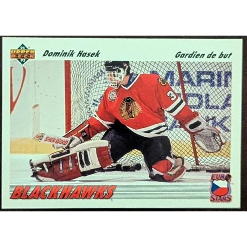 1991-92 Upper Deck Euro Stars Dominik Hasek #E14 Chicago Blackhawks French Ver.